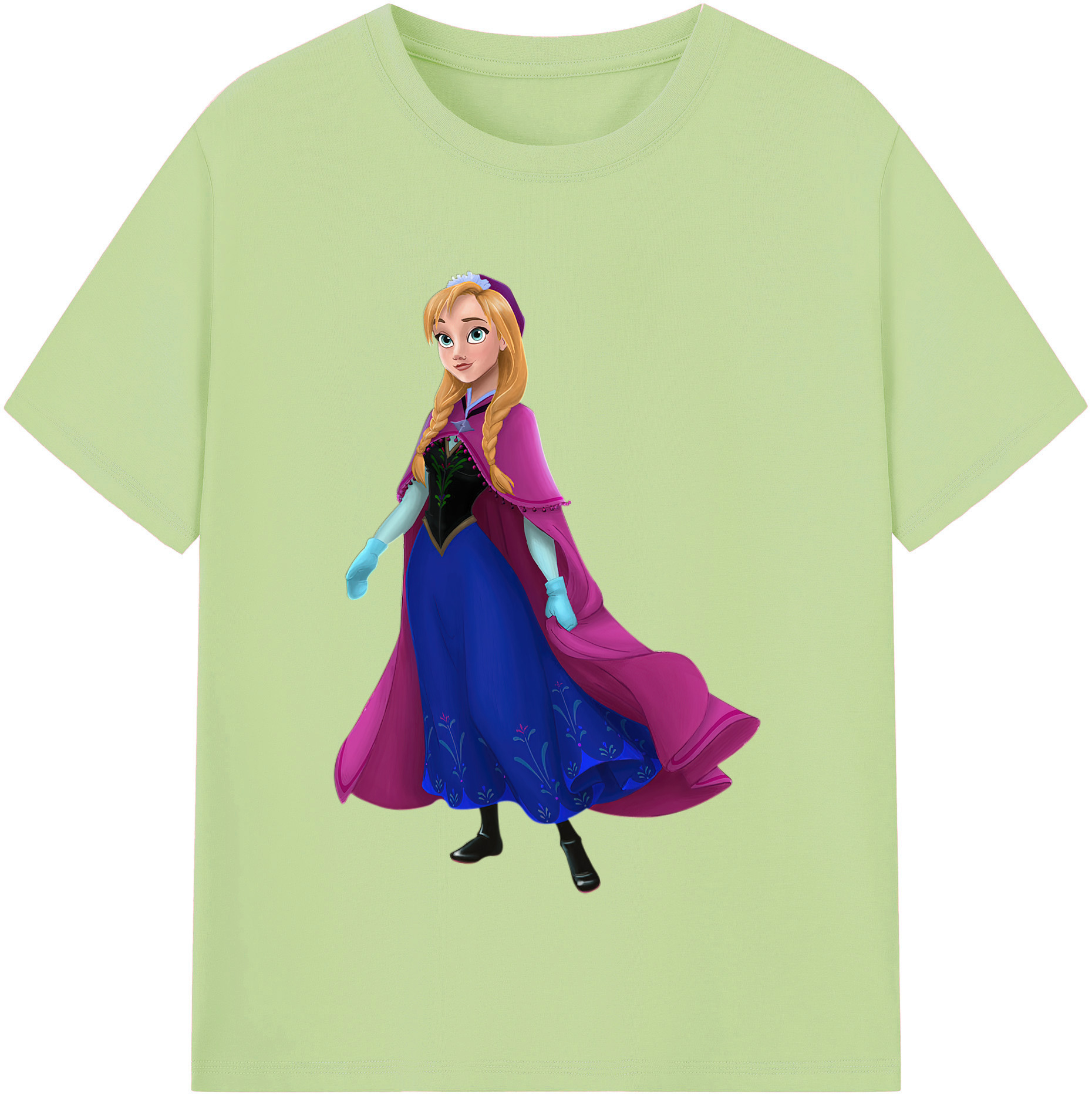 （画像用） アナと雪の女王 アンナ エルサ Frozen Anna Elsa 綿100％半袖Tシャツ（フロントプリント）